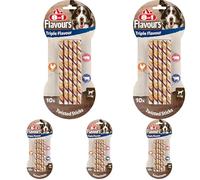 8in1 Triple Flavour Os à mâcher enveloppés dans Un Filet de Poulet, Bâtonnets torsadés (Lot de 5)