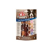8in1 Triple Flavour Skewers - 6 Brochettes à Mâcher pour Chien adulte - Plus de viande, plus de durée de mâche - Limite le Tartre - Sans OGM, Conservateur Artificiel