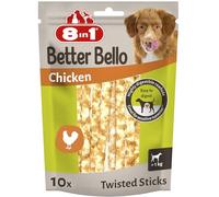 8in1Better Bello Sticks à mâcher au Poulet pour Chien - Peau d’Origine Animale Hautement digestible - Idéal pour Les estomacs sensibles - sans colorants, arômes, conservateurs artificiels