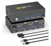 8K@60Hz Commutateur KVM HDMI 2 PC 2 Moniteurs Prend en Charge la Copie et l'extension de l'affichage,USB3.0,HDMI 2.1,HDCP2.3,Switch KVM Deux Moniteurs Compatible avec Plusieurs Appareils