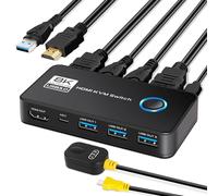 8K@60Hz Commutateur Kvm Hdmi Usb 3.0 2 Pc 1 Moniteur 4K @ 120 Hz,2 Ports Commutateur Kvm Hdmi Usb,Prend En Charge Hdr,Dolby Audio,3D,Hdcp2.3,Avec Câble Hdmi 2.1 Et Usb 3.0