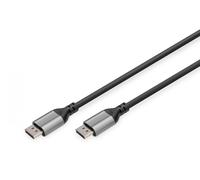 DIGITUS 8K/60Hz Câble de connexion Displayport - DP à DP - Displayport 1.4 - 4k/144Hz - 1 m - boîtier aluminium - Compatible avec moniteur, carte graphique de jeu - Noir