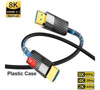 8K Black Red 3M câble HDMI 2.1 en Fiber optique 8K, 120Hz, 48Gbps HDR HDCP, pour boîtier TV HD, projecteur Ps3/4, ordinateur Ultra haute vitesse ""Nipseyteko