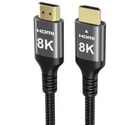 8K Câble HDMI 20M, Nylon tonné Câble Haute Vitesse HDMI 4k 120Hz 2k 165Hz 8k 60Hz 12bit eARC ARC Dolby Atmos HDR10+ HDCP2.3 Compatible pour PC TV moniteur ordinateur portable Mac PS5 Xbox