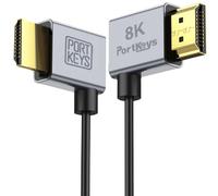 8K Câble Hdmi Ultra-Fin 1M, Hdmi A Vers A Avec Connecteurs Coudés, 2,5Mm, 8K@60Hz, 48Gbps Hdml 2.1, Hdr, Earc, Pour Moniteur Caméra, Gimbal, Rig, Ps5, Xbox, Pc, (Hdml A-A 1M)[GOP6253463]