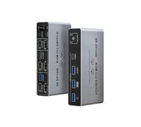 8K DP+-Compatible KVM 2x2 Switch Dual-Screen 2-in-2-Out Switcher for Laptop/PC Share Monitor Keyboard Mouse EU Plug
