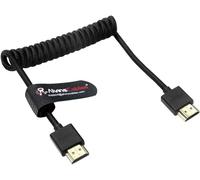 8K HDMI 2.1 Câble enroulé 2 pieds, 8K@60Hz Câble HDMI haute vitesse avec connecteurs torsadés et dorés 24K pour jeux, home cinéma, moniteur, TV, PS5, Xbox, Apple TV, Black