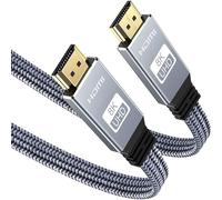 8k Hdmi Flat Cable 6.6ft--2m--78.7inch Câble Plat Hdmi Haute Vitesse, Tressé, Hdmi 2.1 Rette, 3d Ehull, Hdcp 2.2 Et 2.3, Compatible Avec Roku Tv, Ps5 ""Nipseyteko