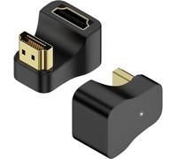 8K HDMI U Forme Angle Ultra HD Adaptateur HDMI 2.1 Mâle vers Femelle 180 Degrés Angle Affichage Connecteur Prises 8K@60Hz 3D UHD2.1, pour Moniteur HDTV Laptop Portable PC, 2Pcs (Inverser)