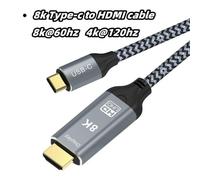 8K Type-c to HDMI 6.6FT--2M--78.7inch Câble compatible USB C vers HDMI, 8K, 4K, Type C vers HDMI 2.1, Thunderbolt, iPhone 15, MacPle, Huawei Mate 30 ""Nipseyteko