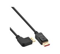 InLine Câble DisplayPort 1.4 8K/4K coudé à gauche Noir/doré 3 m