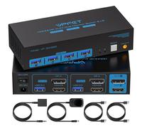 8K60Hz Hdmi Displayport Kvm Switch 2 Pc 2 Monitor Usb 3.0 Commutateur Kvm Pour Deux Ordinateurs Partager Deux Moniteur Et 4 Périphériques Avec Contrôleurs D'Extension Et Adaptateur[HUB6110170]