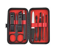 8KLANMMQ 9 pièces/ensemble coupe-ongles manucure pédicure ensemble portable voyage outil coupe-ongles en acier inoxydable (couleur : rouge, taille : 10,8 x 2,2 x 6 cm) (rouge 10,8 x 2,2 x 6 cm)