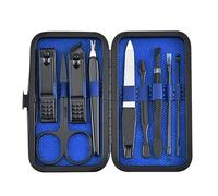 8KLANMMQ 9 pièces/ensemble coupe-ongles manucure pédicure ensemble portable voyage outil coupe-ongles en acier inoxydable (couleur : rouge, taille : 10,8 x 2,2 x 6 cm) (bleu 10,8 x 2,2 x 6 cm)