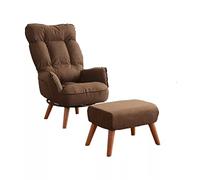 8KLANMMQ Fauteuil pivotant bas fauteuil pivotant contemporain meubles de salon fauteuil pliant inclinable (couleur : marron avec tabouret, taille : 108 x 70 x 60 cm) (marron avec tabouret 108 x 70 x