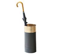 8KLANMMQ Porte-parapluies en fer noir doré avec crochet et plateau d'égouttement Panier de rangement autonome imperméable et résistant à la rouille
