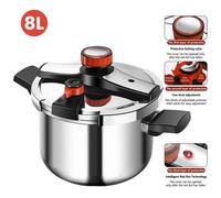 8L Autocuiseur Cuisson rapide - Épaissi inox 304 - Réglage à trois niveaux -Compatible les plaques induction et à gaz
