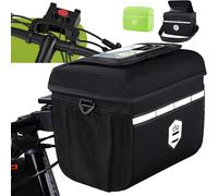 8l Bicycle Handlebar Bag With Adapter For Bicycle And Electric Bike,Waterproof Front Bicycle Basket Accessory Bicycle Accessory Stand Telephone Electric Scooter Holder Mtb Bag With Touch Screen