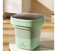 8L Mini Machine À Laver Portable, Petit Lave Linge Pliable Avec Panier de Vidange Laveuse Pratique pour Sous-vêtements Chaussettes Appartement Camping-car Voyage(Green)