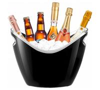 8L Seau à Glace de Champagne, Seaux à Glace Acrylique de Grande Capacité, Seau à Vin, Seau à Champagne, Conteneur de Stockage de Fruits et Légumes (black001)