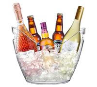 8L Seau à Glace de Champagne, Seaux à Glace Acrylique de Grande Capacité, Seau à Vin, Seau à Champagne, Conteneur de Stockage de Fruits et Légumes (clear001)