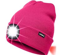 8led Bonnet Lumineux En Tricot, Capuchon De Lampe-Phare Rechargeable Usb Et Lampe De Signalisation Étanche Ultra-Brillante Et Feu Clignotant Rouge