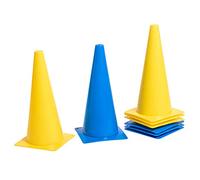 8LevelUp Pylonen Lot de 8 Chapeaux de 38 cm (4 cônes Jaunes et 4 cônes Bleues) - Flexible, sûr et Robuste pour Le Football, l'équitation, l'entraînement du Chien, l'entraînement des Chevaux, etc.