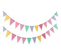 8M /24PCS Fanion Multicolore,Réutilisable Banderole Fanion Guirlande, Drapeaux de Triangle en Toile de Jute intérieur Decoration,pour Décorations de Fête, Anniversaires, Mariages et Extérieurs