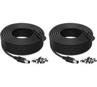 8m/26.2Feet Extension Cable DC 5.5mm x 2.1mm DC Connection Cable DC/DC Distributor Connection Cable,Connector for Power,LED,CCTV Power Camera-Black 8M (Pack of 2)