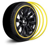 8M Bande de Protection pour Jantes de Voiture, Compatible pour Nissan 350Z 370Z GT-R, Anneau décoratif pour Jantes, Autocollant Anti-Collision,1-Yellow