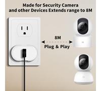 8M Câble de Charge USB vers Micro USB pour XIAOMI Camera 2K/Pro, Câbles d'extension d'alimentation de Caméra de Sécurité pour XIAOMI MI/YI/Cloud Camera,Wyze/Nest/Arlo Q/Furbo Dog Cam,Noir