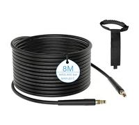 8m tuyau haute pression pour Kärcher K2 K3 K4 K5 K7, 400 Bar (5800 PSI) avec système Quick-Connect-Click, tuyau pratique de prolongation et de remplacement incl. ceinture de stockage