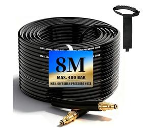 8m tuyau haute pression pour Kärcher K2 K3 K4 K5 K7, 400 Bar (5800 PSI) avec système Quick-Connect-Click, tuyau pratique de prolongation et de remplacement in einture de stockage