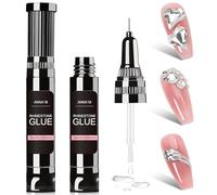 8ml Solide Colle Faux Ongles,Stylo de PréCision De colle à ongles Transparent Super,Fort AdhéSif gel,Nail art Sculpting Gel,Nail Art Design Sculpture nail Styling dans la Maison(2 Stylo)