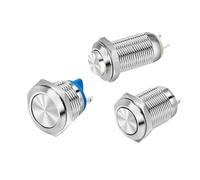 8MM 10MM 12MM 16MM 19MM 22MM Metal Button Switch Small Circle Self-locking Reset Welding Foot Start Round NWPNLXEA(Fixed self-locking-04)