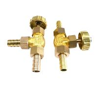8mm 10mm Hose Barbed Stright/Elbow Brass Needle Valve Control Valve For Gas(Elbow,FIT TUBE I.D 10MM_BRASS)