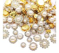 8mm-14mm Sunflower Claw Sew On Rhinestones Pearls Button Glitter Crystals Strass Stones Crafts Sewing Garment Gems(100PCS_12MM)