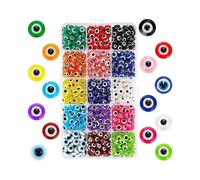 (8MM)Lebanghui 450pcs Evil Eye Beads Present Handmade Resin Beads Charms Round Beads For Diy Bracelet Earring Necklace