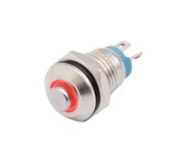 8mm LED Illuminated Metal Push Button Switch ON OFF Brass High Head Ring 3V 12V Momentary 1NO Pushbutton Switch Red Green Blue NWPNLXEA(Red LED,110-220V)