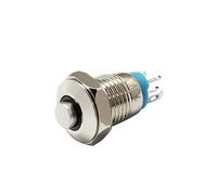 8mm metal push button switch on off momentary high head switch 3v 12v led illuminated push button 1 no switch NWPNLXEA(1.8V Red LED)