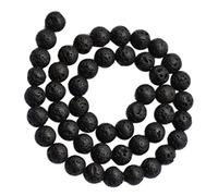 8mm Pierre Perle Rounde en Vrac Volcanique de Lave pour Bijoux Collier DIY - Noir
