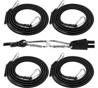 8mm x 4m Round Elastic Rubber Rope Bungee Cord with Carabiner for Luggage,Camping,Kayaking,Shoelaces for Crafts,Tents,Cars,DIY Projects