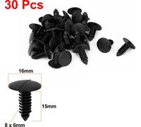 8mm x 6mm trou voiture en plastique Bumper aile Sapin Clips 30pcs Rivets Fastener