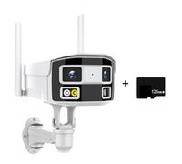 8MP 180 ° Double Objectif caméra IP 2K 4MP POE de sécurité panoramique 4K détection Humaine Balle Surveillance extérieure NVR(8MP WiFi with 128G)