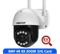 8MP double objectif 2.8mm -12mm 8X Zoom 4K PTZ WiFi caméra IP extérieure AI suivi humain CCTV Audio caméra de Surveillance