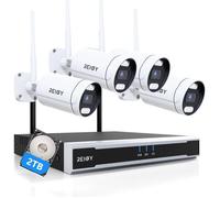 8Mp Kit Camera Surveillance Wifi Exterieure Avec Disque Dur 2To 4K Système Videosurveillance 16Ch Nvr+4X 2160P Camera Audio Bidir