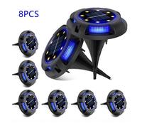 [8Pack] Lumière Solaire Extérieur Jardin avce 8 LED, Multicolore Lampe Solaires au Sol Pour l'extérieur, Jardin, Terrasse, Pelouse