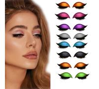 8Pairs Lazy Eyeshadow Eyelash Patch, 2-In-1 Eyelid & Eyelash Makeup Stickers, Waterproof Colorful Beauty Eyelid Line Sticker, Eyeshadow pour le maquillage des novices (Mixed)