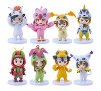 8pc Digimon Adventure Action Figure Digital Monster Aguon Gabumon 8-10cm Ornements de bureau en PVC