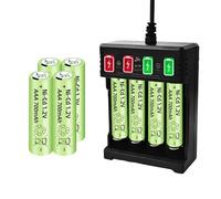 8PCS 1.2V 700mAh Ni-CD AAA Batterie et Chargeur USB Adapté pour Microphone sans Fil, Jouet électrique, Souris RC, Calculatrice, Rasoir, Clavier, Appareils ménagers, Lumière Solaire